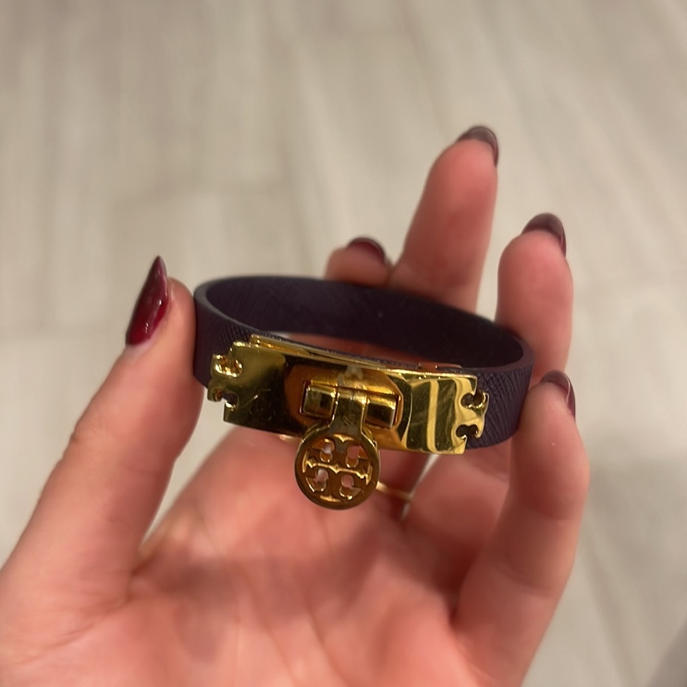 Tory Burch bracelet - deep purple with gold